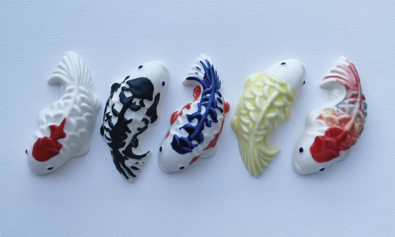Limited Edition Pair of Hand Painted Koi